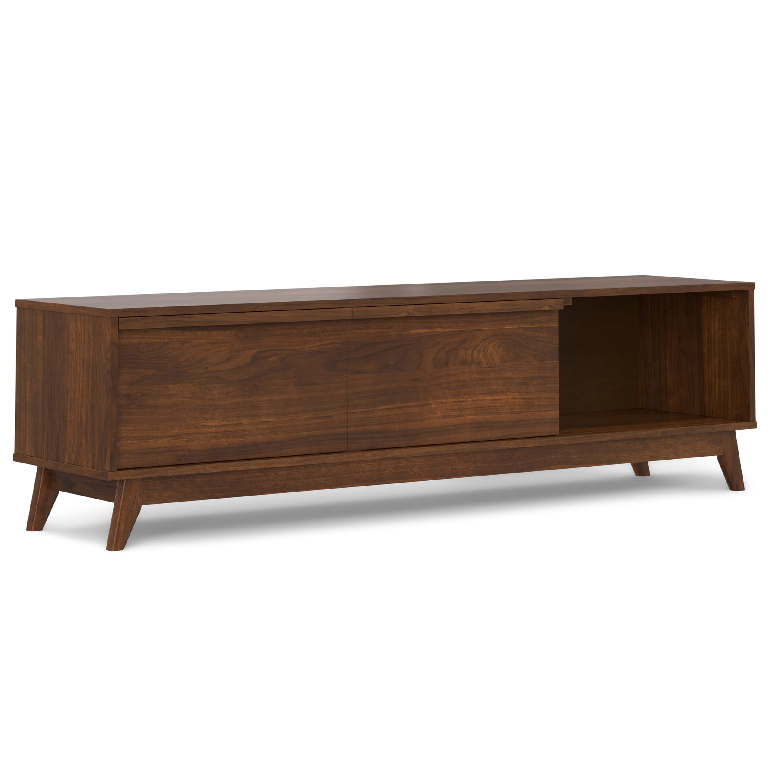 Lennon 72 inch Wide Mid Century Modern TV Media Stand in Walnut
