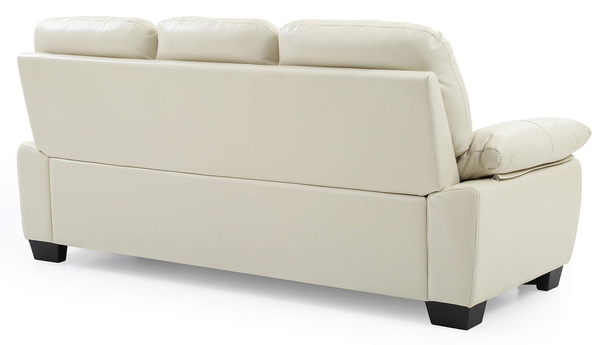Upholstered Sofa, Pearl Faux Leather