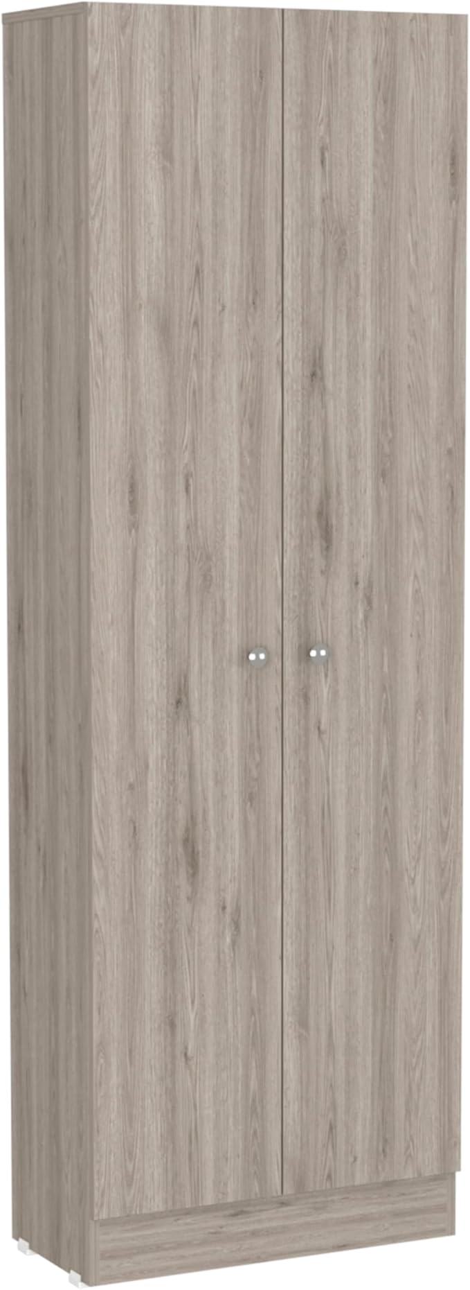 Pantry Cabinet, Five Shelves, Double Door Cabinet -White