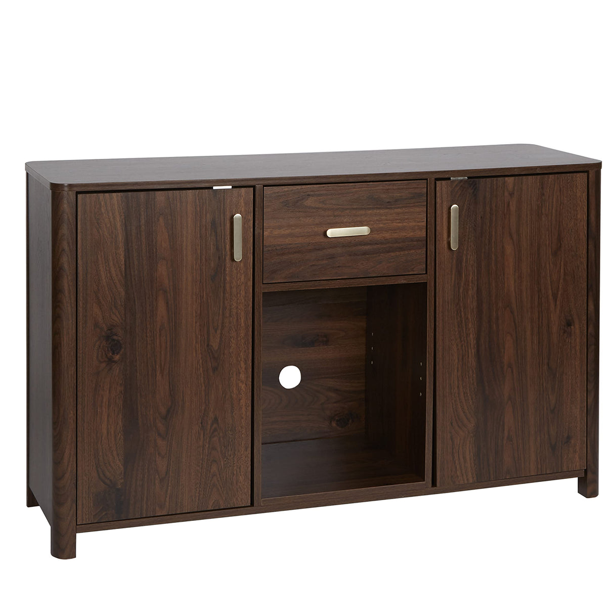 Emerson Storage Media Console TV Stand for TVs up to 59", Walnut