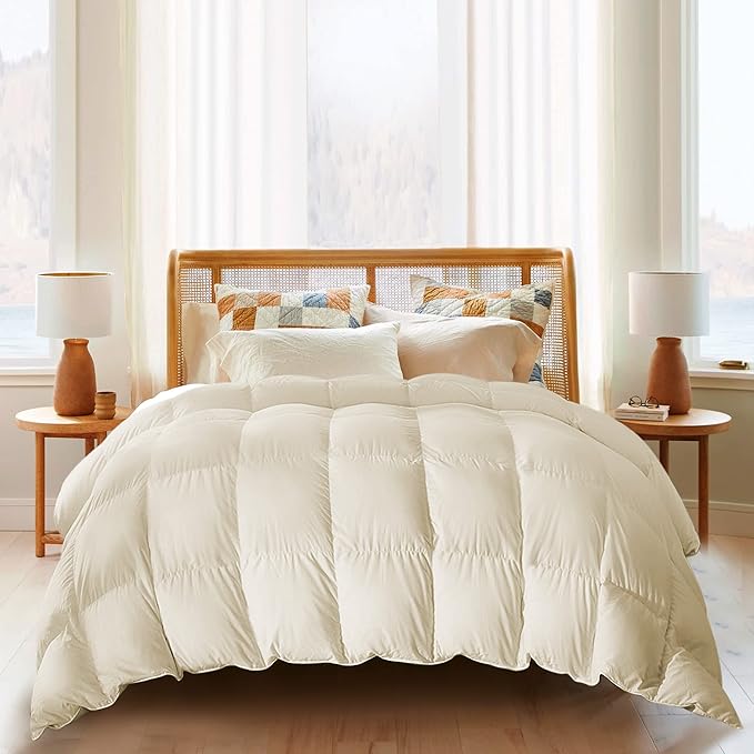 Cloud Soft Hotel Collection Comforters with 100% Cotton Cover (90x90 Inch, White)