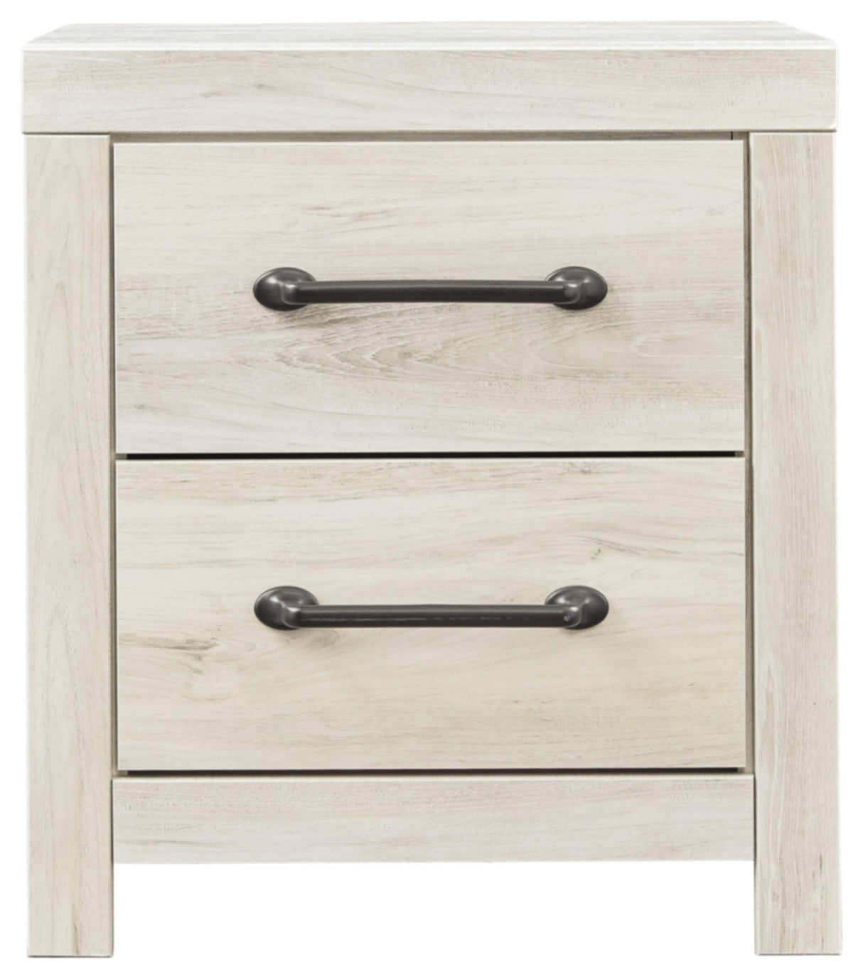 Cambeck Farmhouse Industrial 2 Drawer Two Drawer Nightstand with 2 Slim-Profile