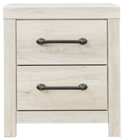 Cambeck Farmhouse Industrial 2 Drawer Two Drawer Nightstand with 2 Slim-Profile