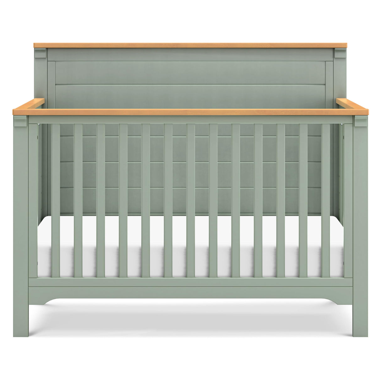 Shea 4-in-1 Convertible Crib in Light Sage and Honey, GREENGUARD Gold Certified