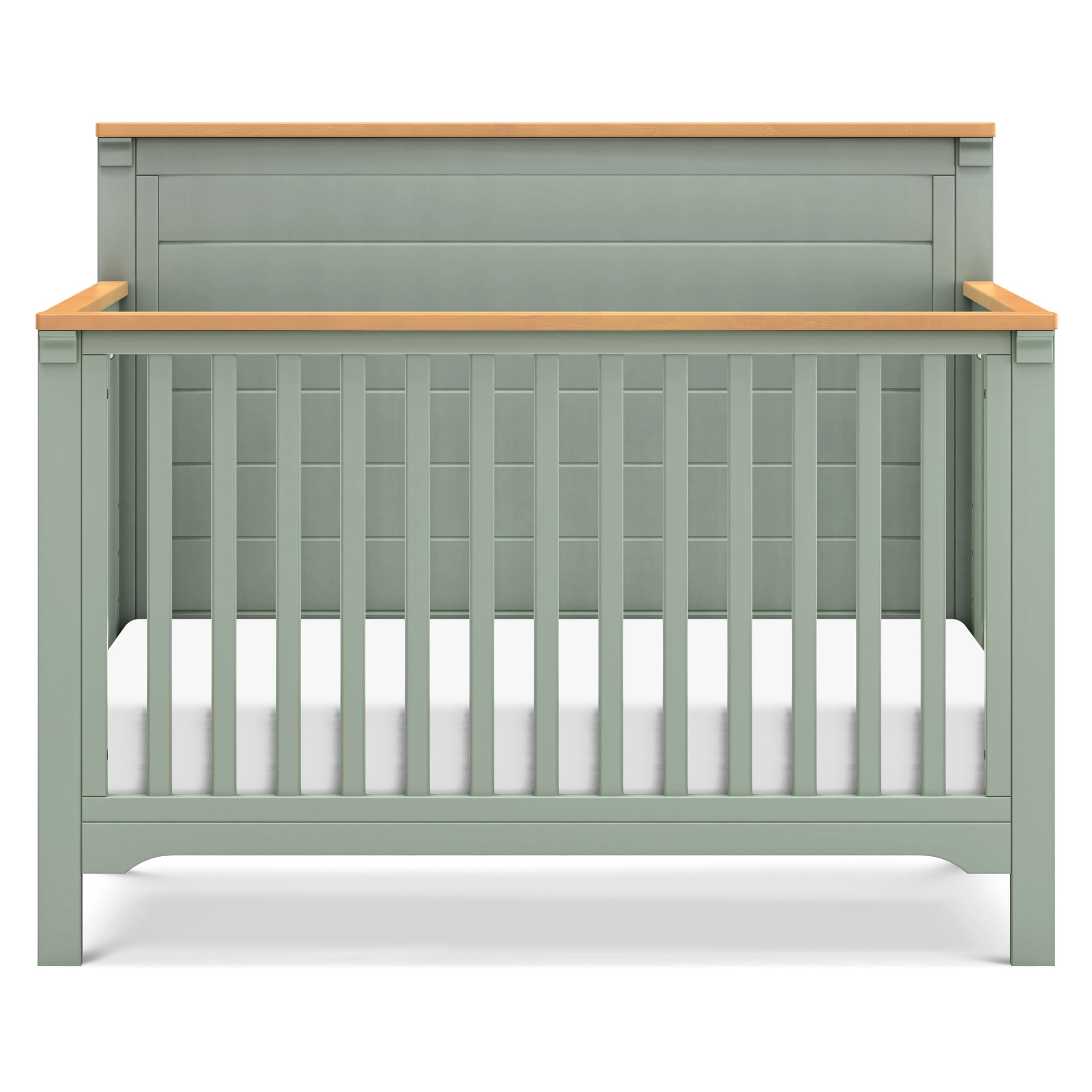 Shea 4-in-1 Convertible Crib in Light Sage and Honey, GREENGUARD Gold Certified