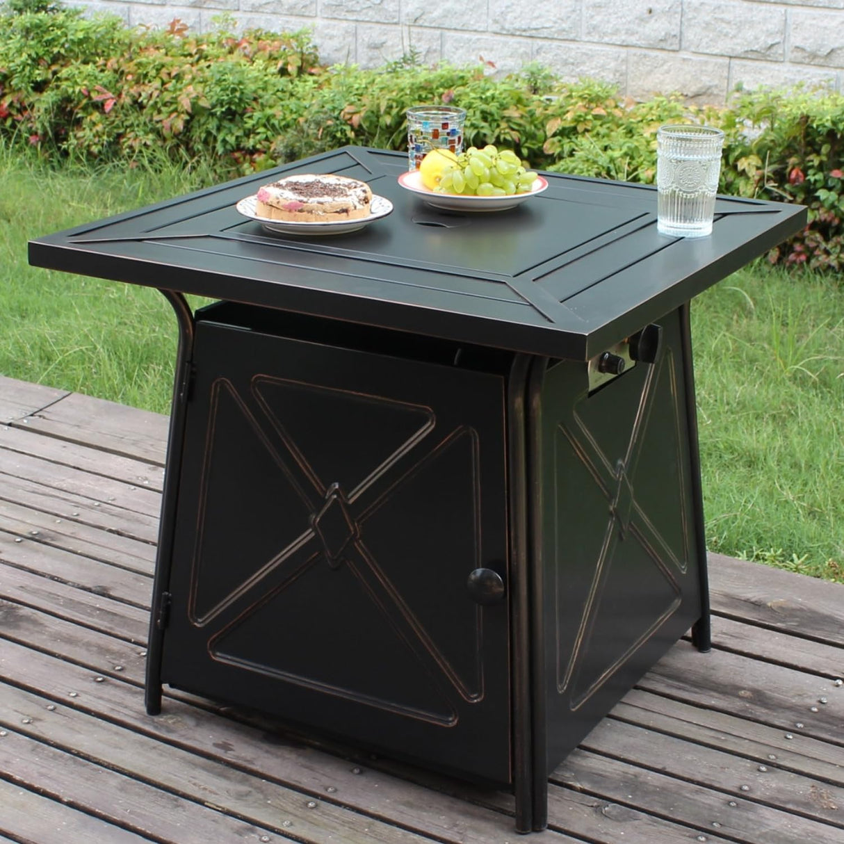 28" Propane Fire Pit Table,Gas Fire Pits Table for Outside,50000 BTU Propane Firepit