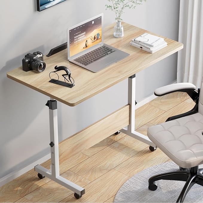 Rolling Desk Adjustable Height,Rolling Computer Cart,Portable Laptop Desk