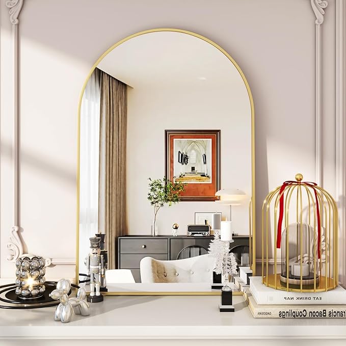 Arched Wall Mirror, Arch Bathroom Mirror, Wall Mounted Vanity Mirror
