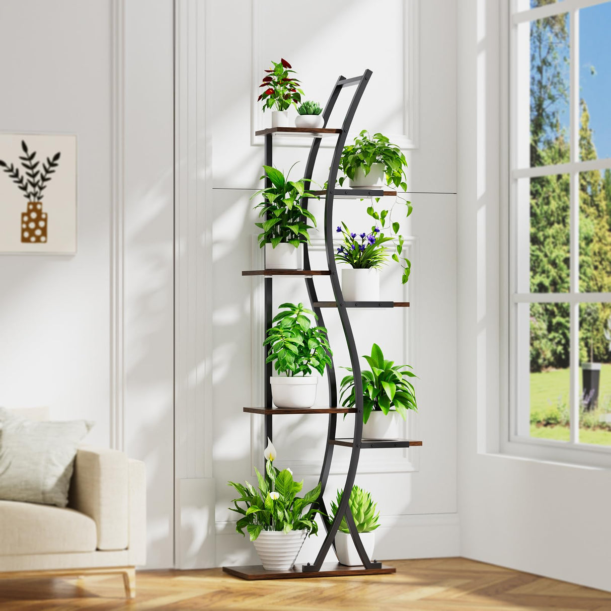LumiCurve 62 – 7 Tier S Shaped Plant Stand with Grow Lights