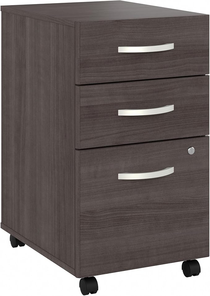Studio C 3 Drawer Mobile File Cabinet in Black Walnut