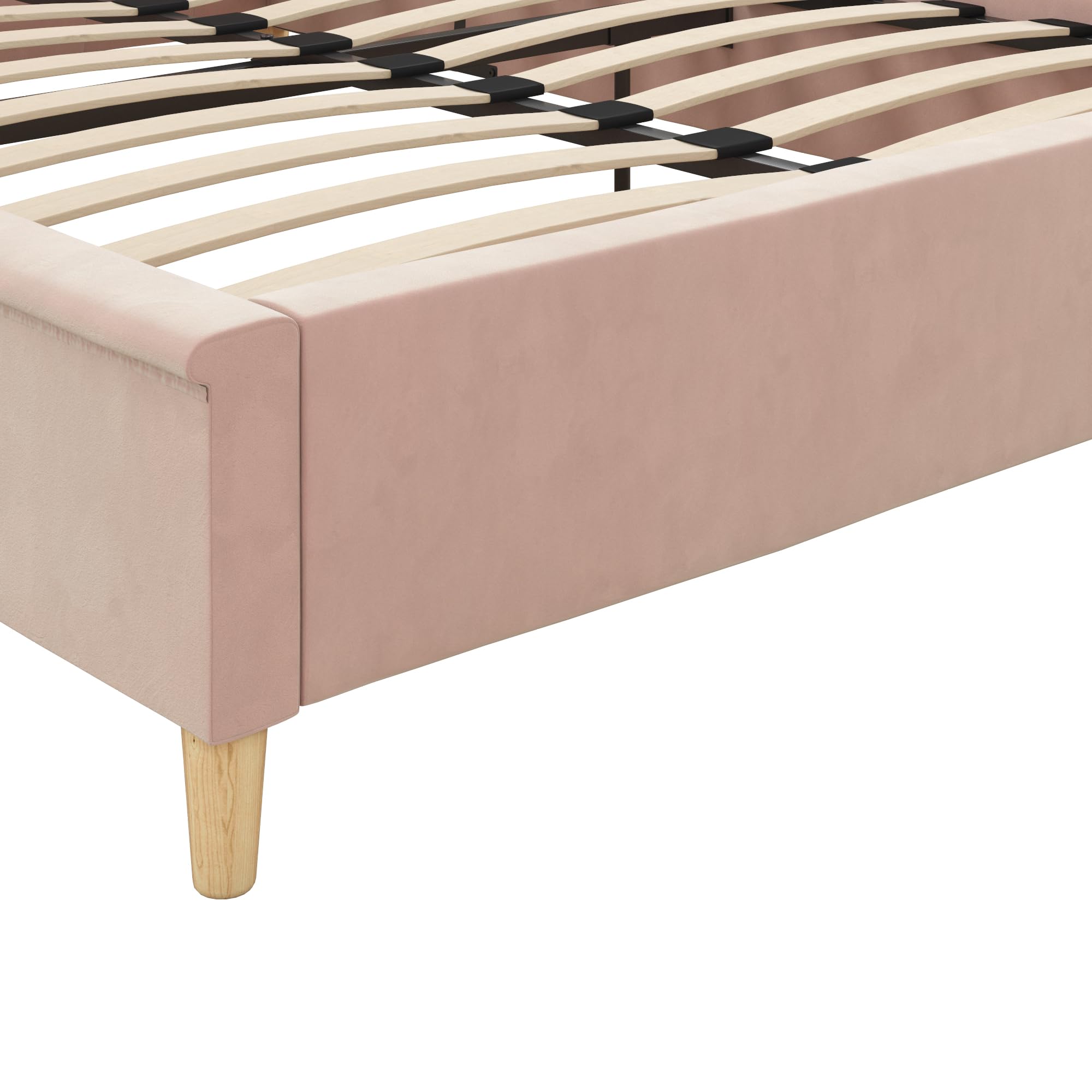 Ambrosia Pink Full Size Upholstered Bed,