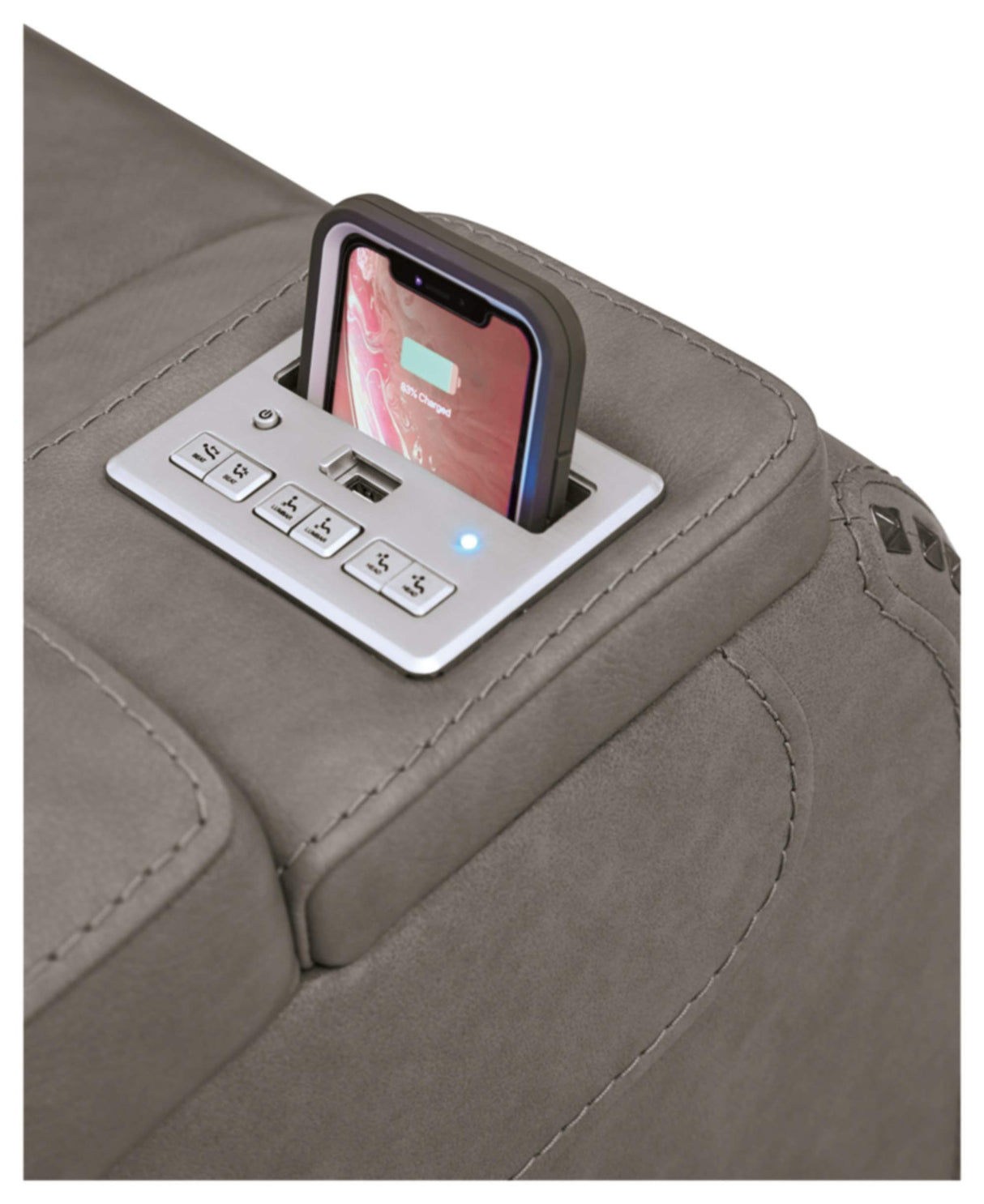 RelaxPro Volt Recliner – Leather Power Chair with Adjustable Headrest & Wireless Charging