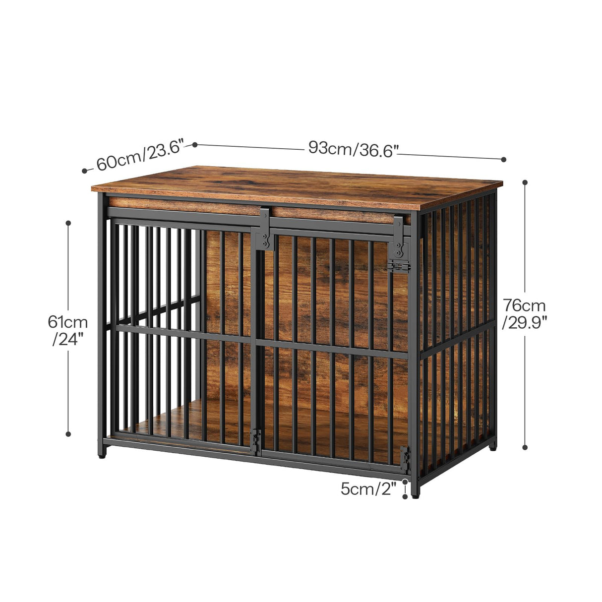36.6" Heavy Duty Dog Crate Furniture with Sliding Barn Door