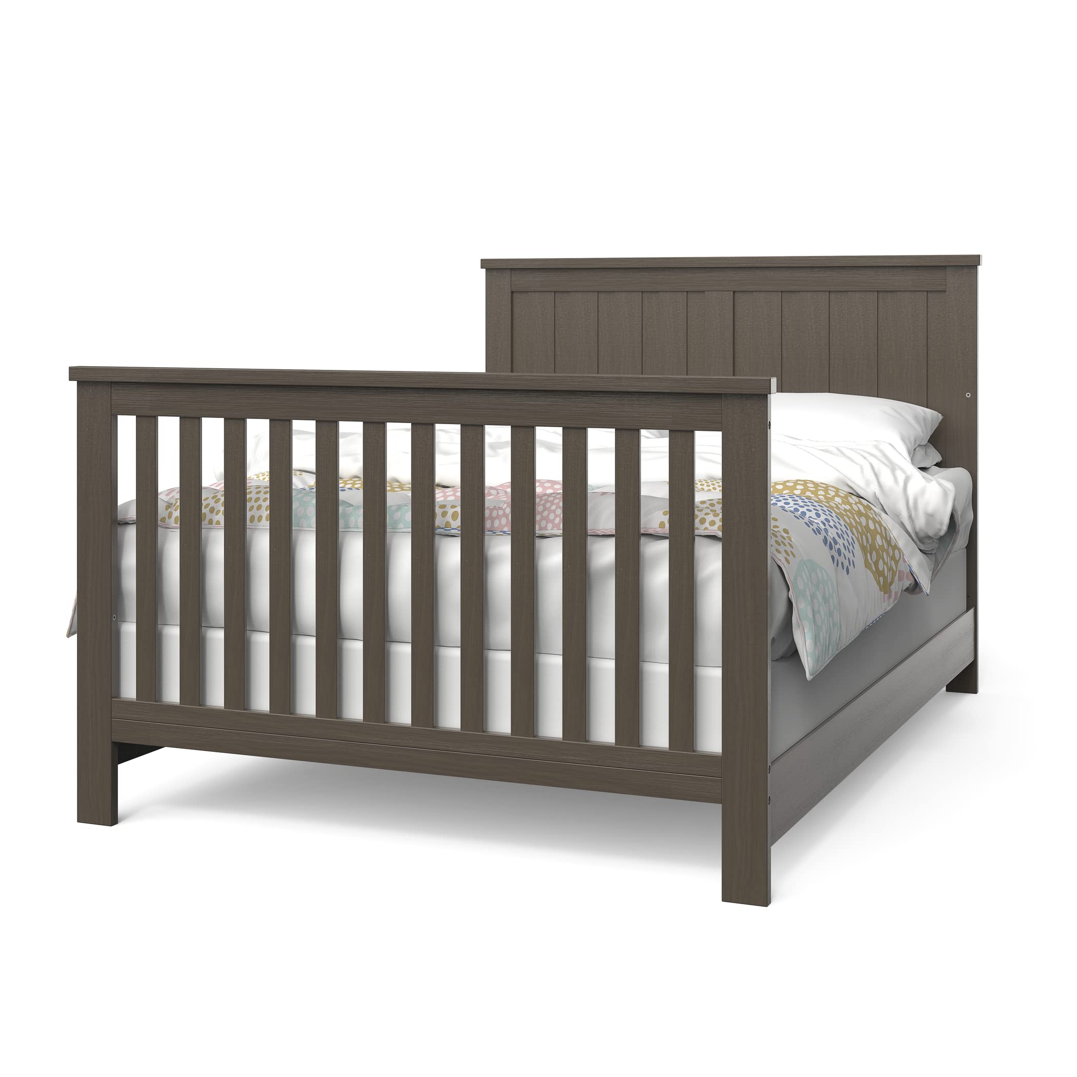 4-in-1 Convertible Crib, Baby Crib Converts to Day Bed, Toddler Bed and Full Size Bed