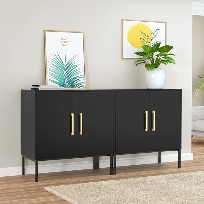 Buffet Sideboard Cabinet with Storage, Modern Wooden Free Standing Cabinet