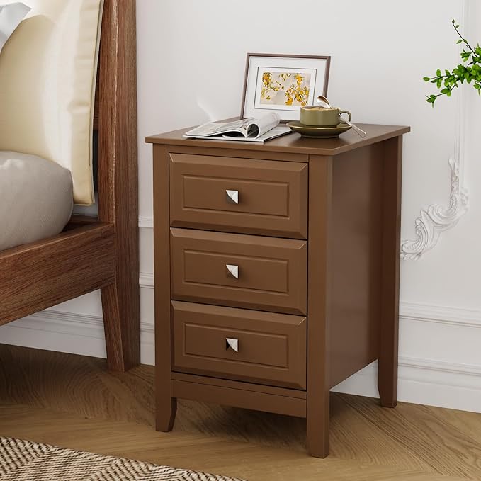 Wooden Black Nightstand Stylish