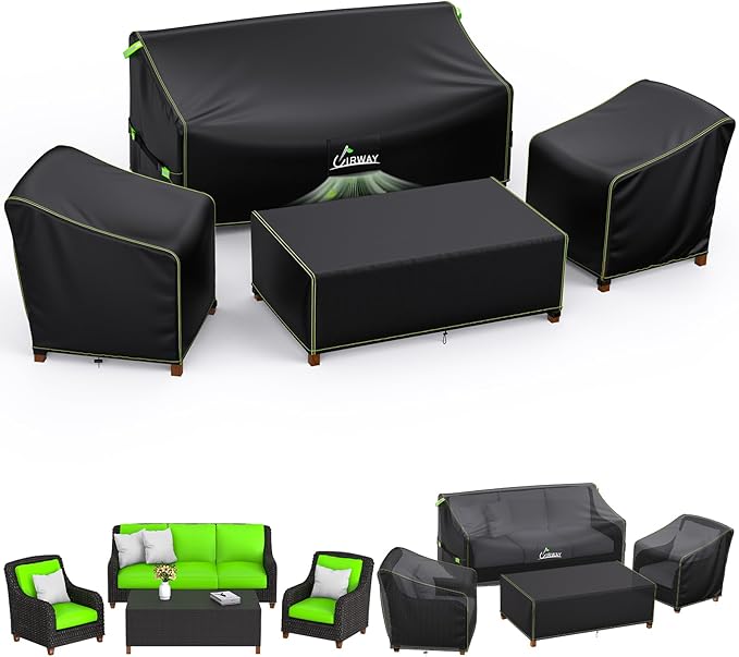 Patio Furniture Covers 4 Piece Set, Outdoor Furniture Covers Waterproof 4 Piece