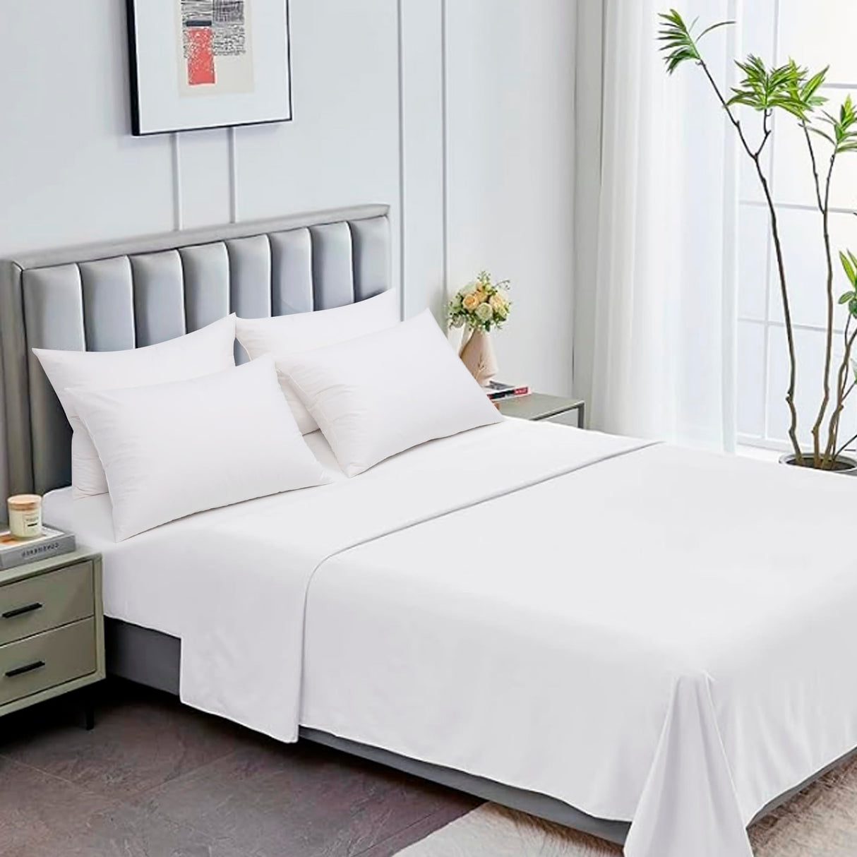 Goose Down Feather Pillows Standard Size Set