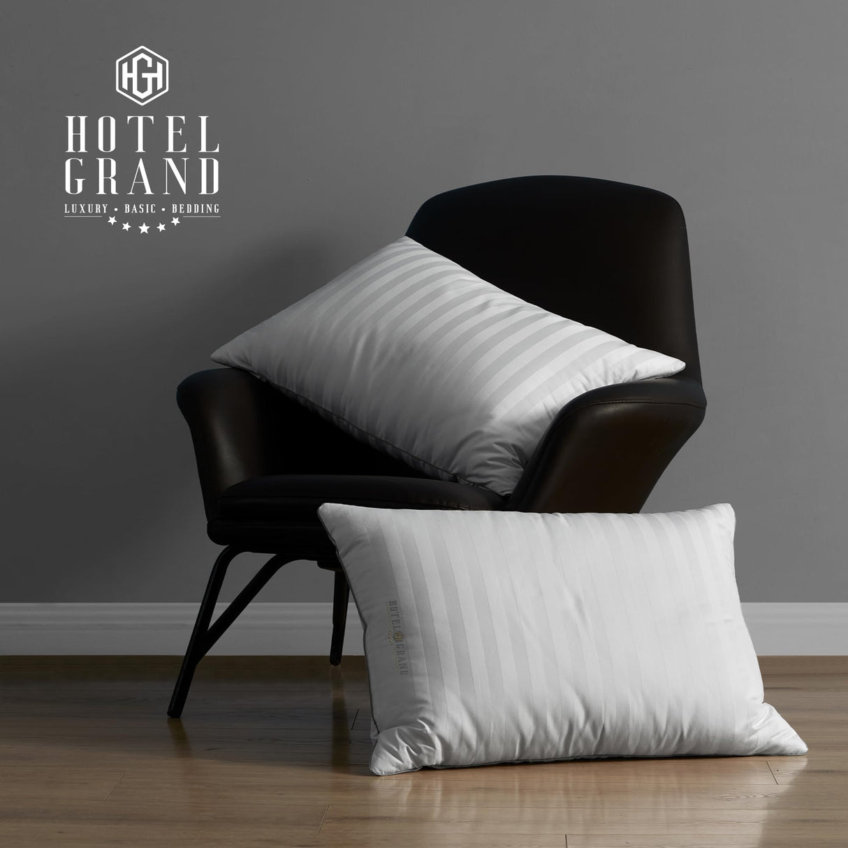 Feather Down Pillows King Size Set of 2 Pack Hypoallergenic Medium Firm Pillows