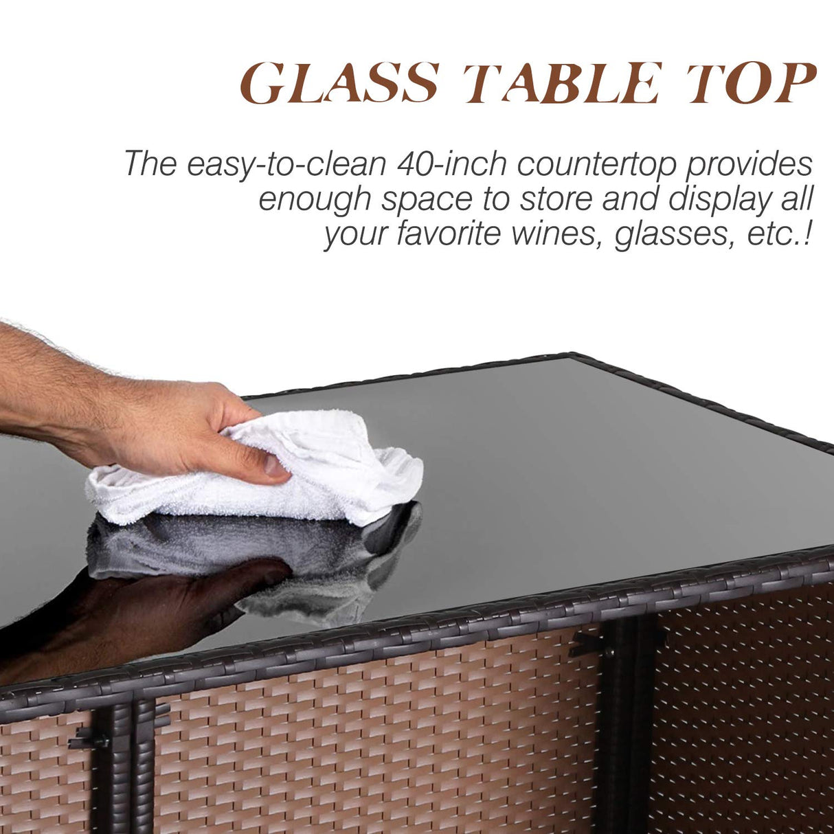 SOLAURA 3-Piece Outdoor Patio Bar Set Black Brown Wicker Bar Table Set Patio Furniture and Two Stools with Cushions for Backyards, Lawn, Garden or Poolside