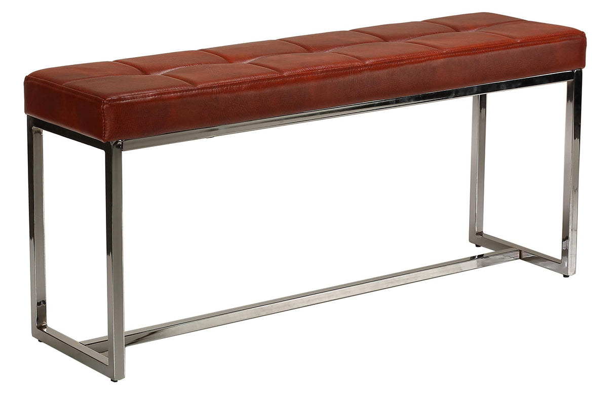 Livio Tufted Bench, Narrow, Brown