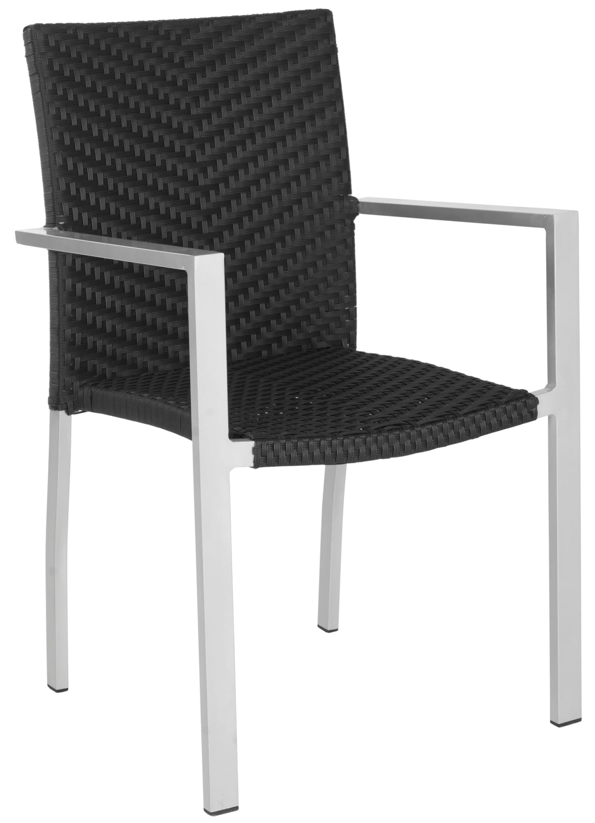 Home Collection Cordova Black Indoor-Outdoor Stacking Arm Chair