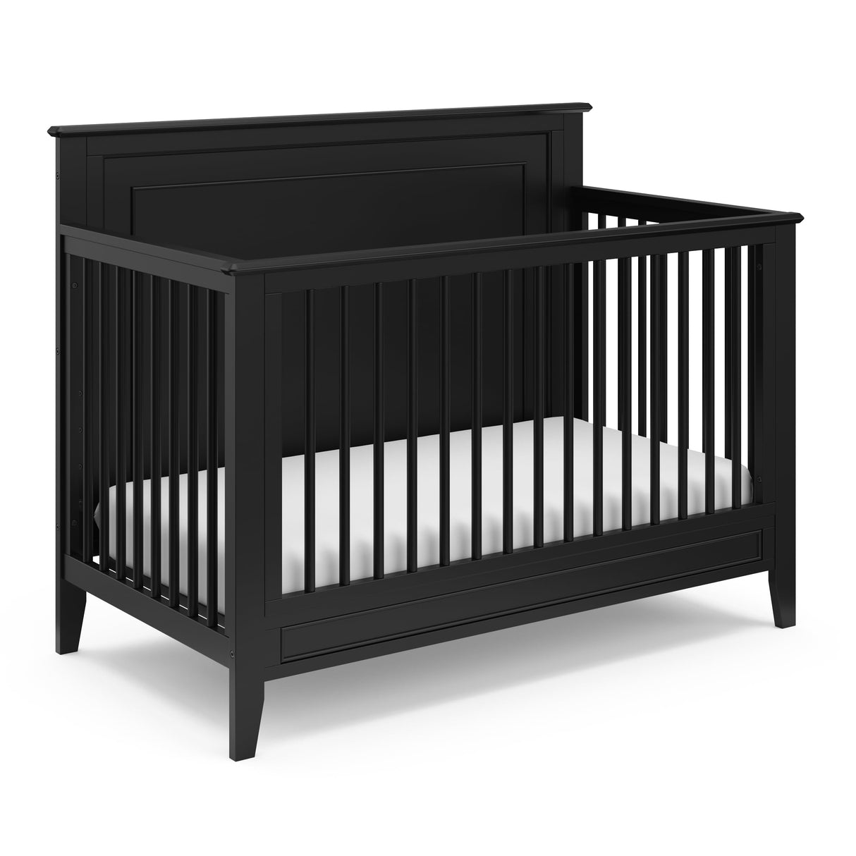 Solstice 5-in-1 Convertible Crib (Black) – GREENGUARD Gold Certified, Converts to Toddler Bed and Full-Size Bed