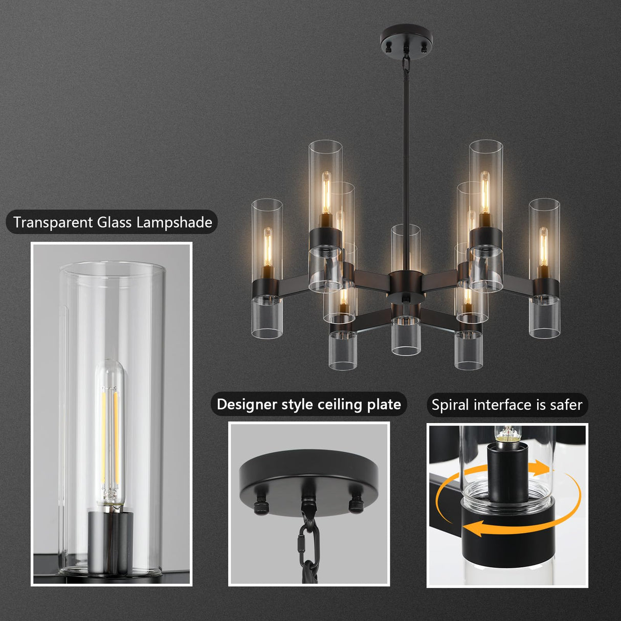 , Modern Farmhouse Chandeliers for Dining Room Light Fixtures Over Table, Kitchen Island