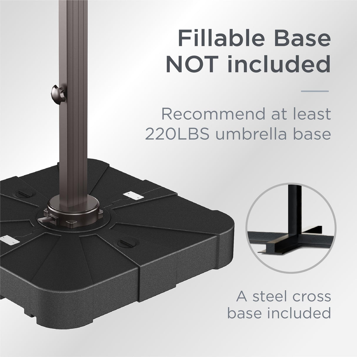 10' X 13' Patio Umbrella Outdoor Large Rectangle Cantilever Umbrellas Double Top Heavy