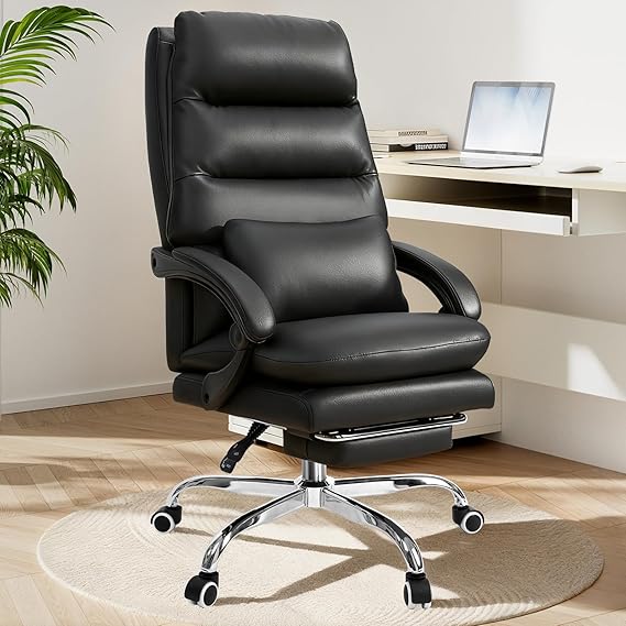 Ergonomic Big and Tall Office Chair with Footrest and Lumbar Support