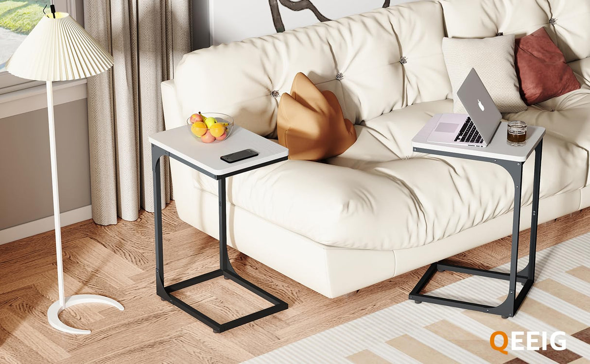 C Table Side Table Set of 2 Living Room Sets C Shaped Couch Tray End Tables Modern
