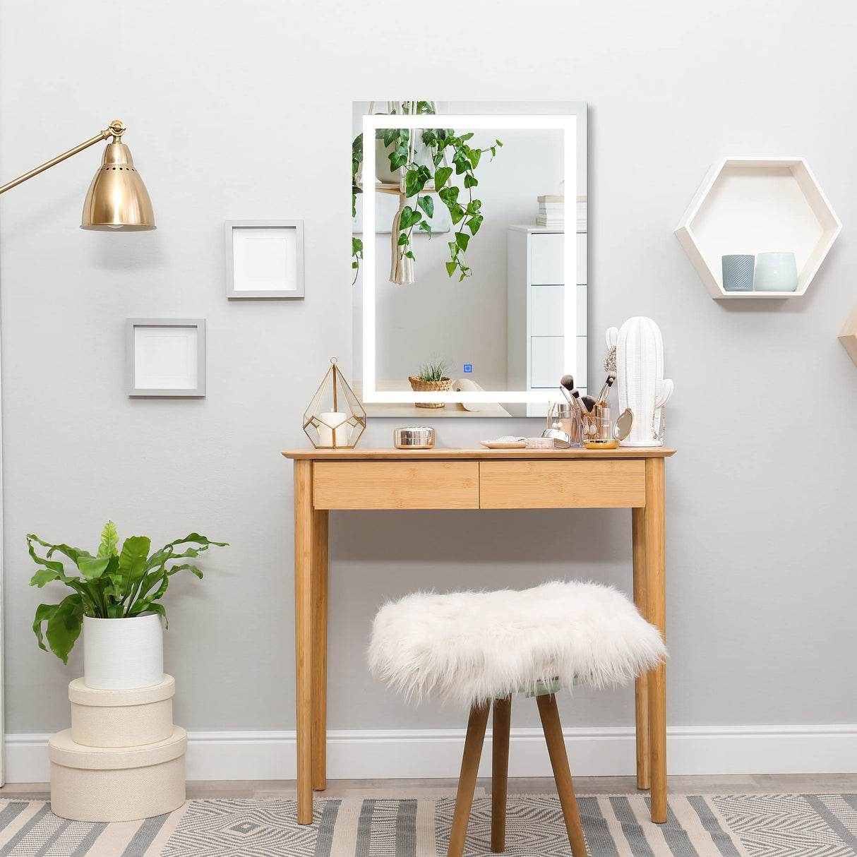 LED Bathroom Mirror Wall Mount Vanity Make Up Mirror
