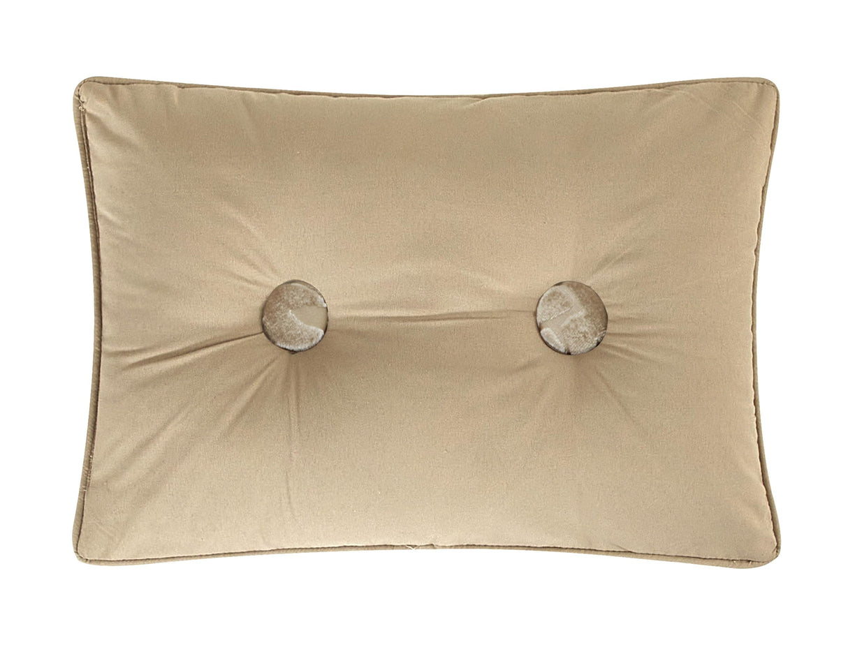 Chic 5 Piece Jacquard Comforter Set Burnout Velvet Design with Decorative Pillows, Shams - Taupe