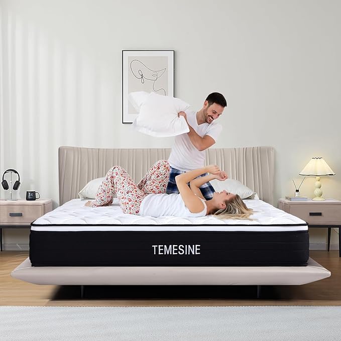 Queen Mattress, 10 Inch Hybrid Memory Foam Mattress in a Box with Pocket Springs