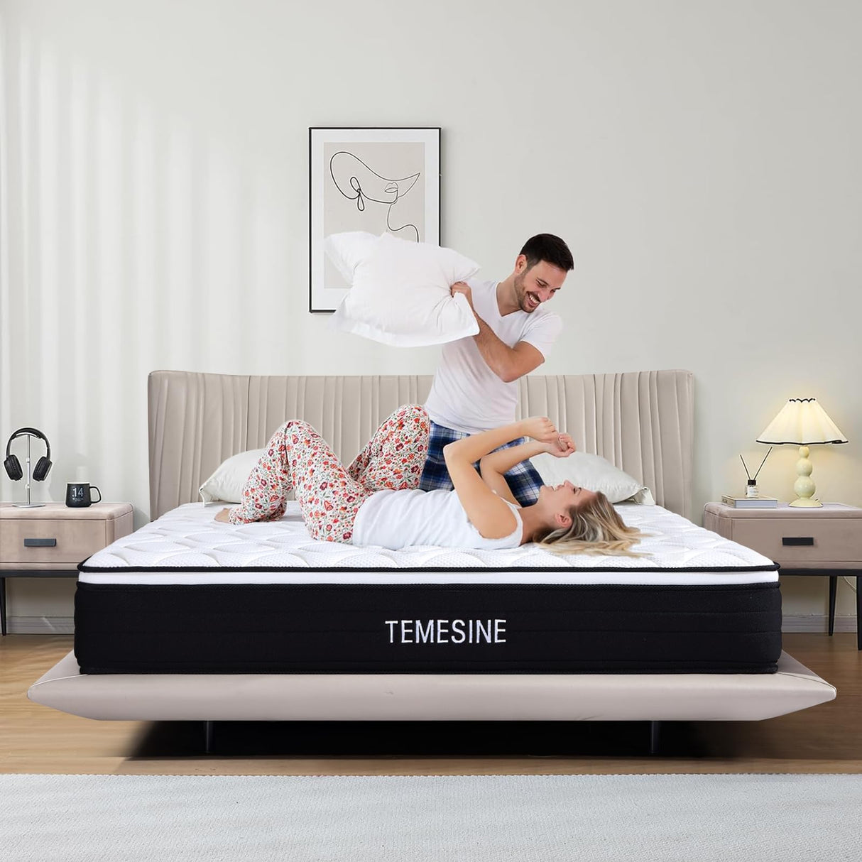 Queen Mattress, 10 Inch Hybrid Memory Foam Mattress in a Box with Pocket Springs