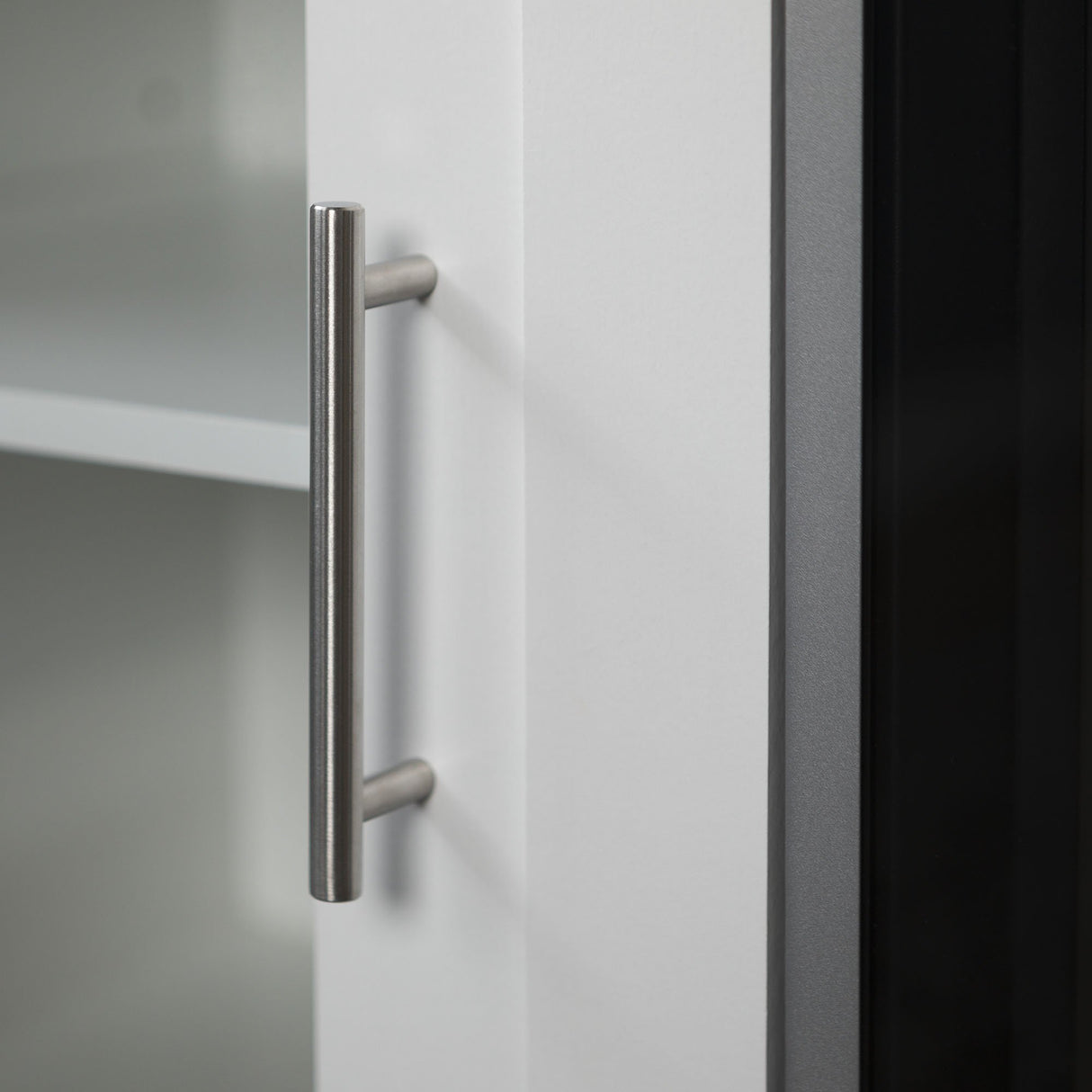 Griffith Contemporary Double Glass Door Fireplace TV Stand, 52 Inch, White