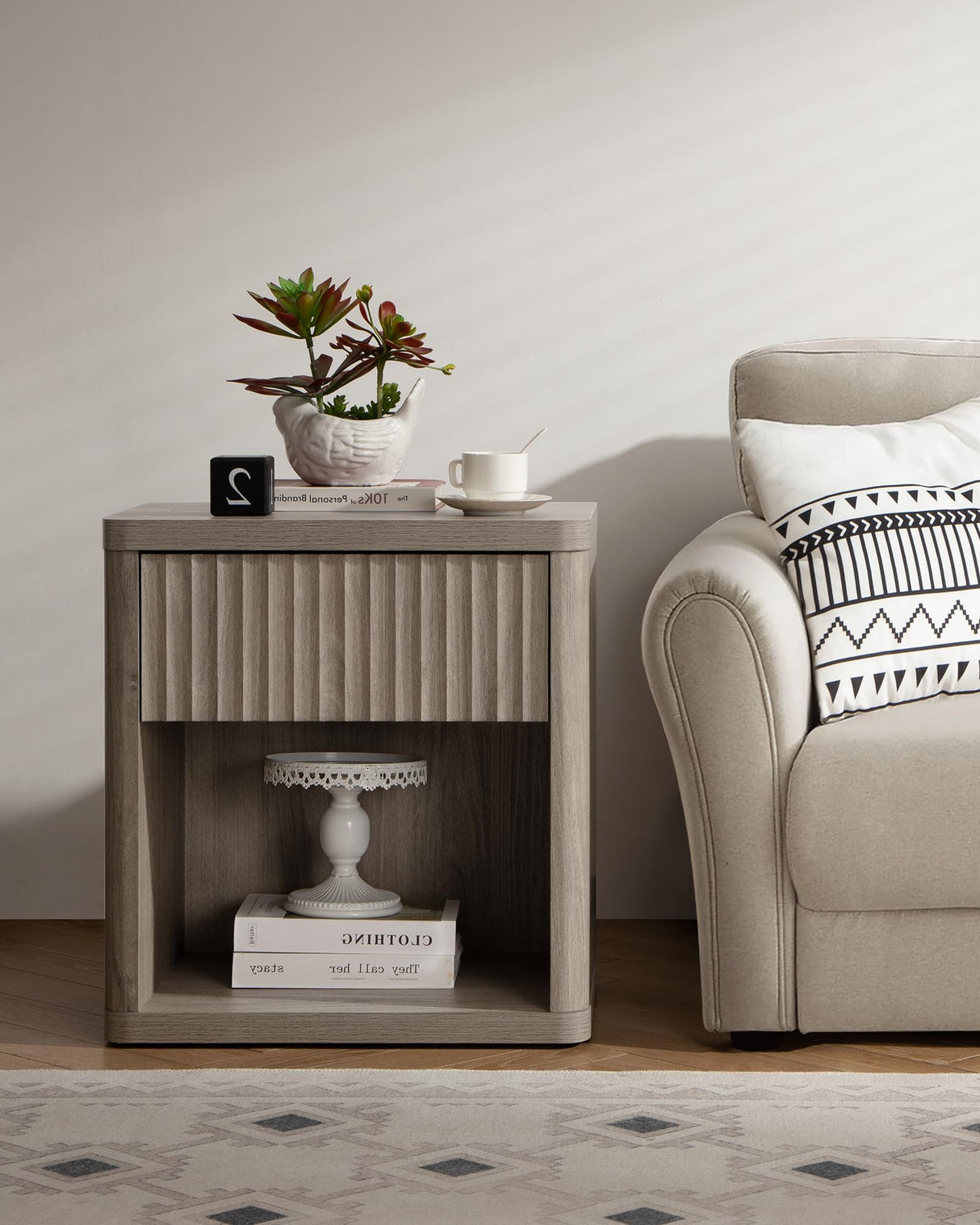 Night Stand Nightstand with Drawer Storage Bed Side Table