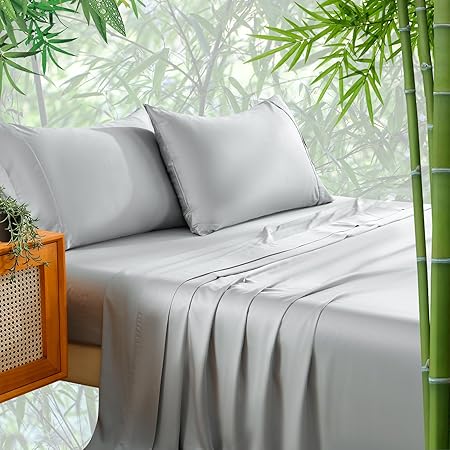 King Size Sheet Set Cooling Sheets Rayon Derived from Bamboo-400TC