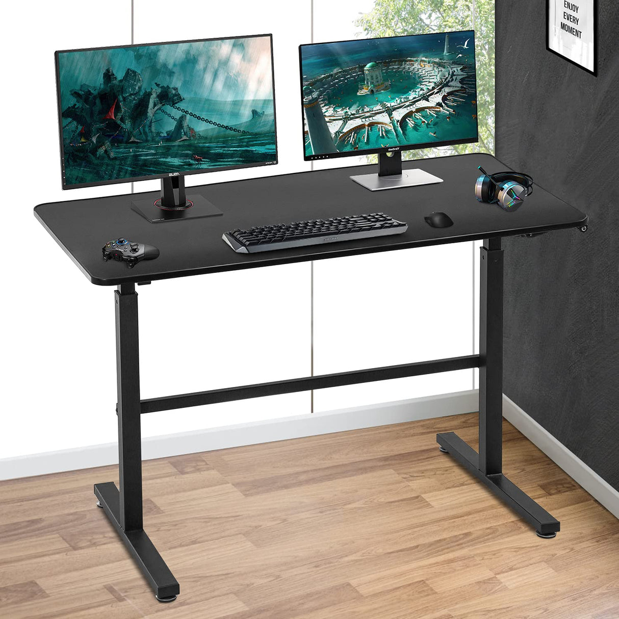 Adjustable Standing Desk, 47" Computer Desk Height Converter Large Desktop Stand Up Desk