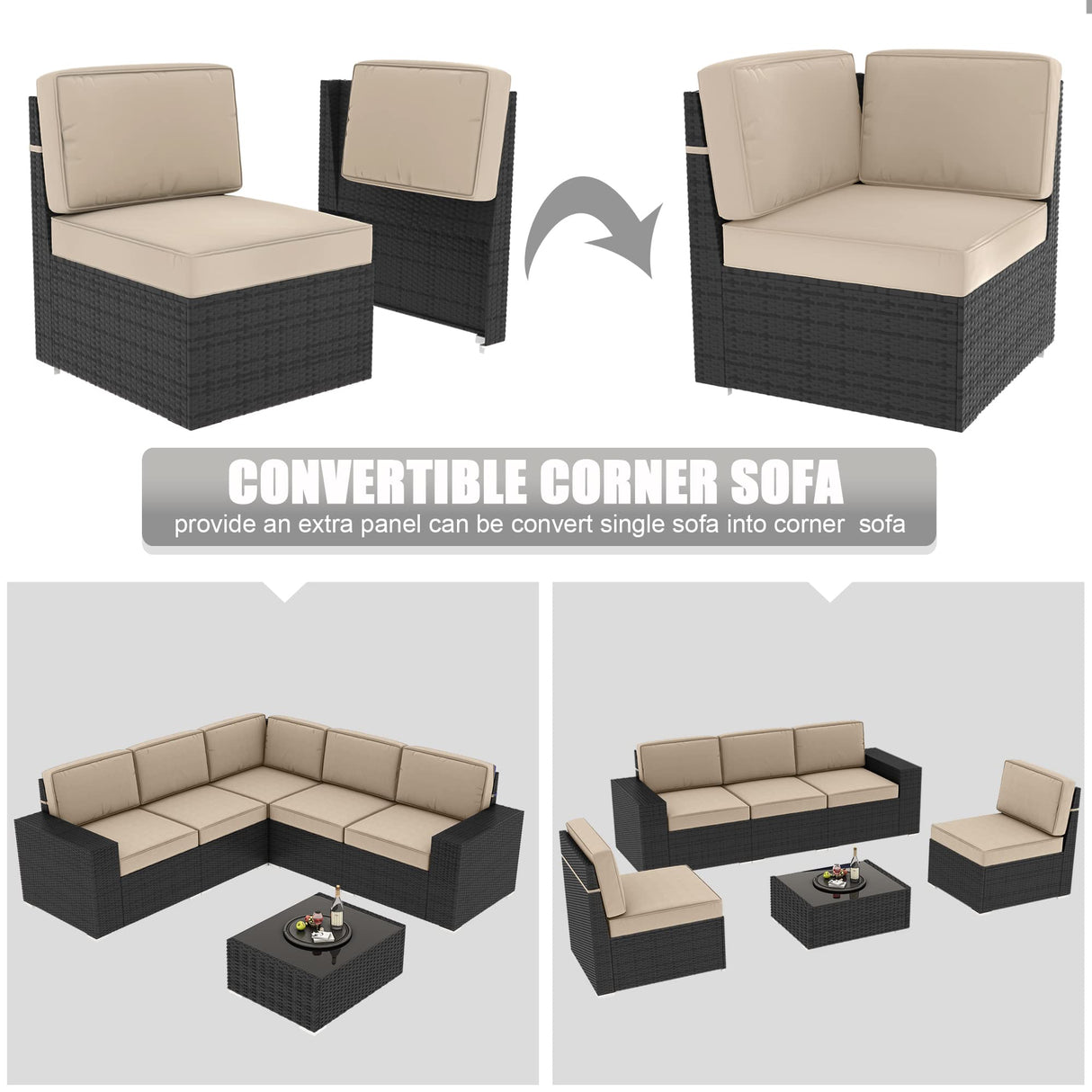 Outdoor Patio Furniture Set Sectional Conversation Sofa Set