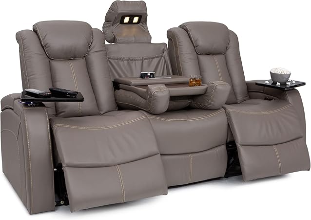 LuxCraft 7000 Triple Power Theater Recliner Set with Storage & LED Headrest