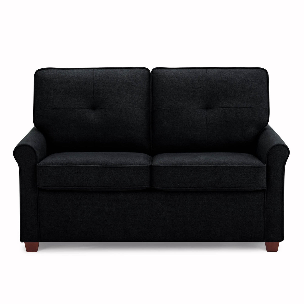 Solutions Armisen Convertible Loveseat, Black Linen