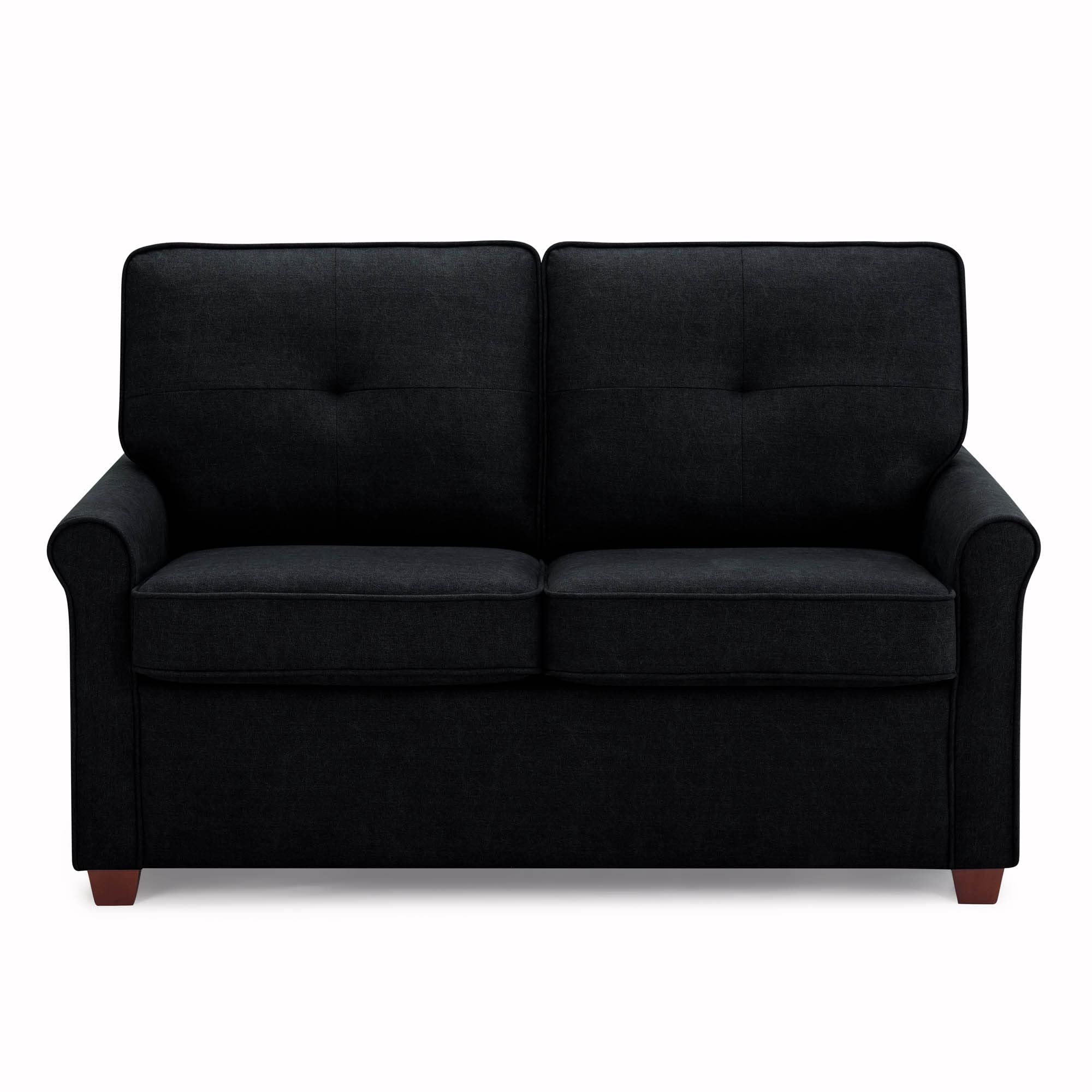 Solutions Armisen Convertible Loveseat, Black Linen