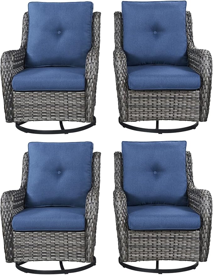 Wicker Patio Furniture Set - 5 Piece Rattan Outdoor Sectional Conversation Sets