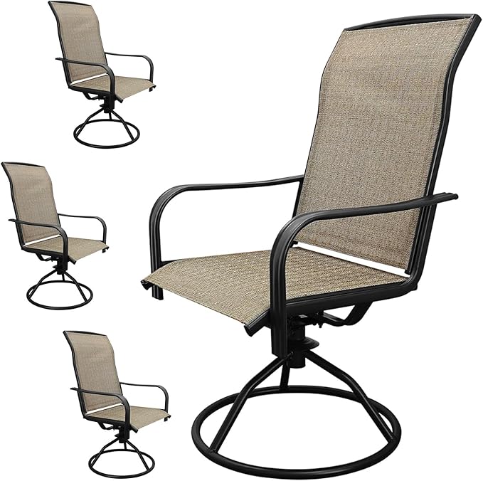 Patio Dining Chairs Set of 2, Outdoor Dining Chairs with All-Weather Textilene Mesh