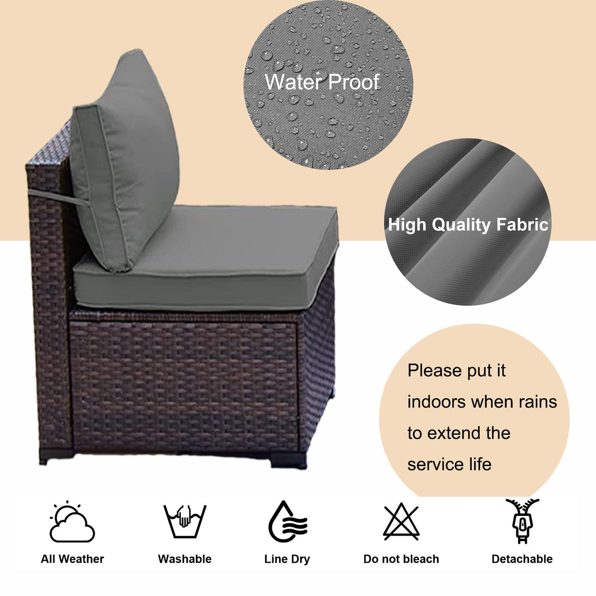 Waterproof Outdoor Patio Set, Modern All-Weather Patio Furniture Sets