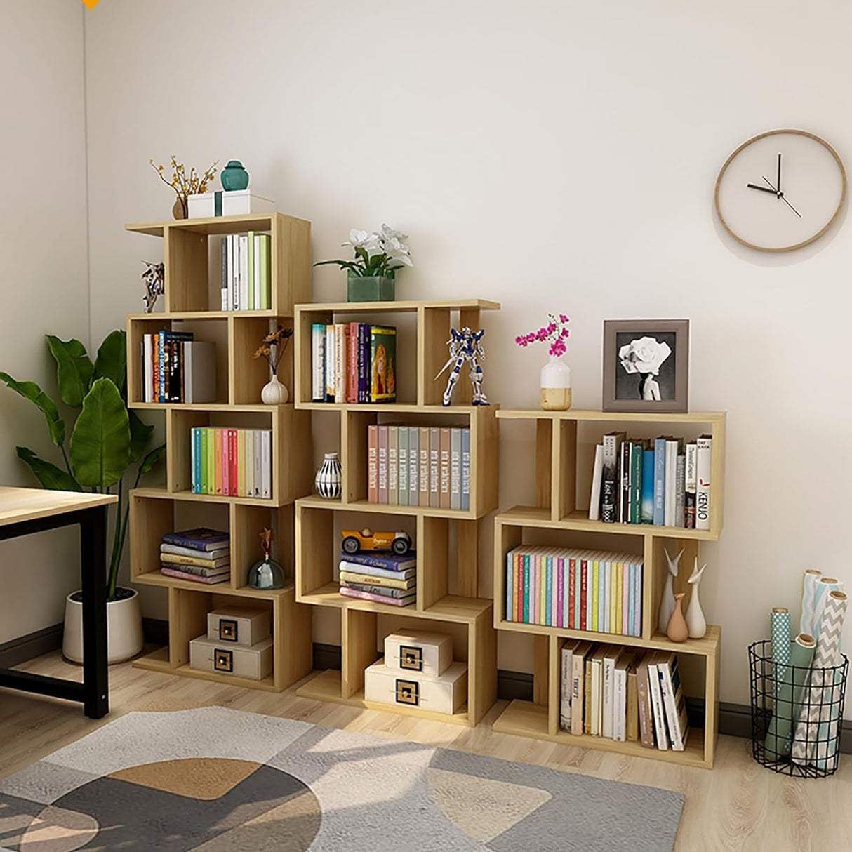 Bookcase Creative Bookshelf Multi-Layer Floor-to-Ceiling Bookcase Home Study Book Storage