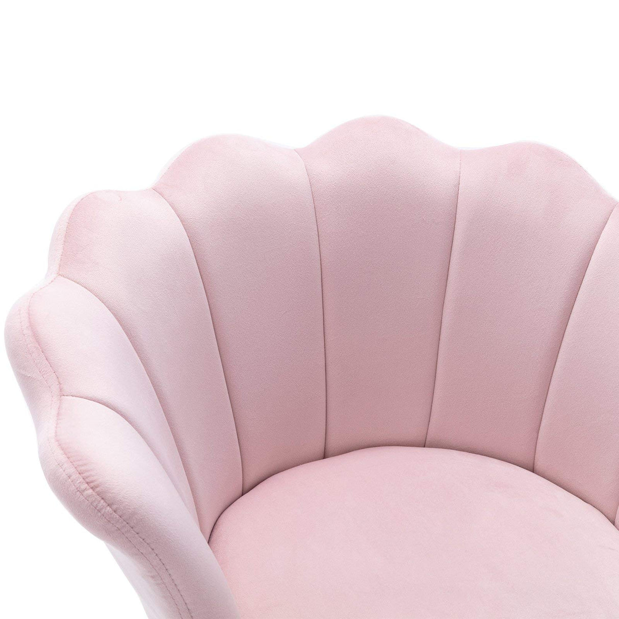 Velvet Upholstered Living Room Chair, Comfy Accent Seashell Chair