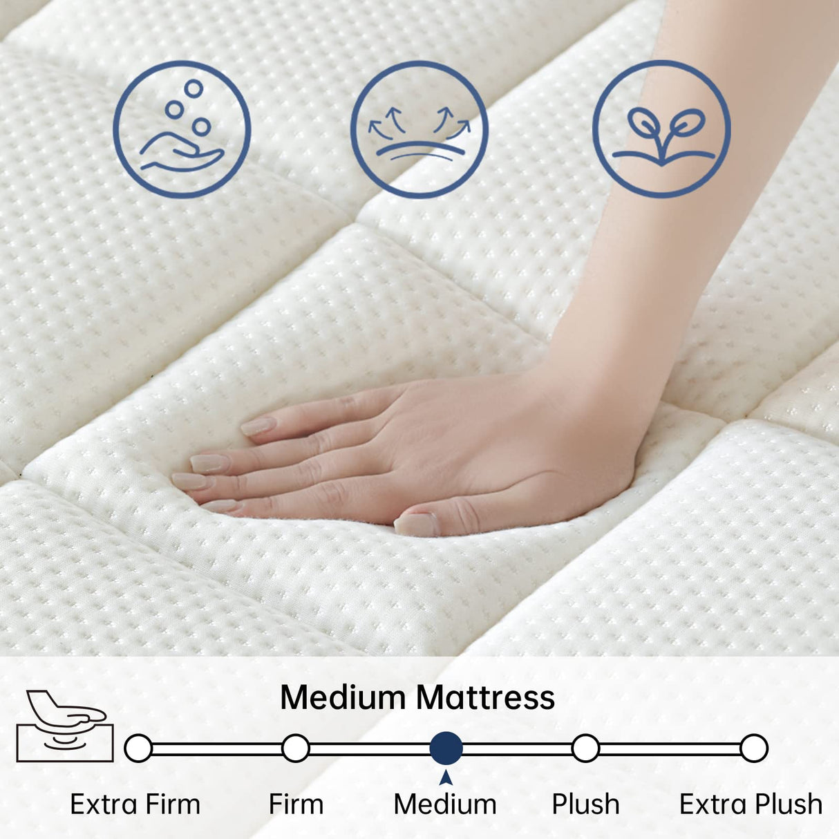 King Mattress 14 Inch, King Size Mattress in a Box, Strengthen Hybrid Mattress King Size