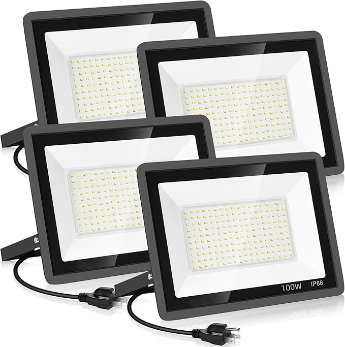 500W LED Flood Light Outdoor,2750W Equivalent Super Bright FloodLight with Plug